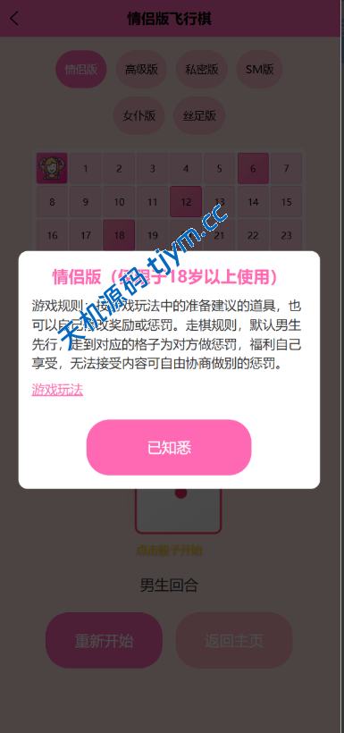 图片[3]-情侣飞行棋游戏源码｜趣味情侣小游戏｜多模式成人互动飞行棋